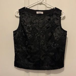 La Maison de la Fausse Fourrure Faux Fur Black Sleeveless Top